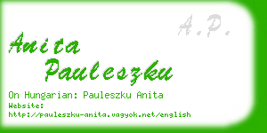 anita pauleszku business card